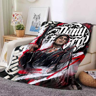 1pc Scarface-Inspired Flannel Blanket - Soft Cozy All-Season Throw for Bedroom, Sofa, Camping, Travel - Perfect Gift for Movie FansB07