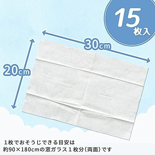 LEC Super Cleaning Sheets for Windows (Window Washing and Cleaning), 30x20cm, White, 15 Sheets x 3 Packs