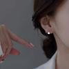 Silver S-shaped Heart-shaped Star-shaped Round Ball Stud Earrings with Rotating Screw Fastening Clasps