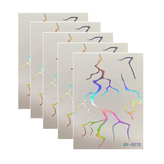 5 Sheets Holographic Lightning Tattoos Flash Temporary Stickers Full Color Body