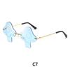 Novel Irregular Mushroom Shape Sunglasses Retro Trendy Fun Rimless Sun Glasses for Women Men Halloween Decorations Party Favor