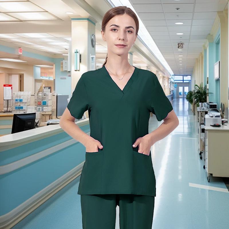 1Pc Dental Surgery Workwear Polyester Fiber Hospital Isolation Gown Salon Spa Nurse Solid Color Surgical Pajamas Doctor