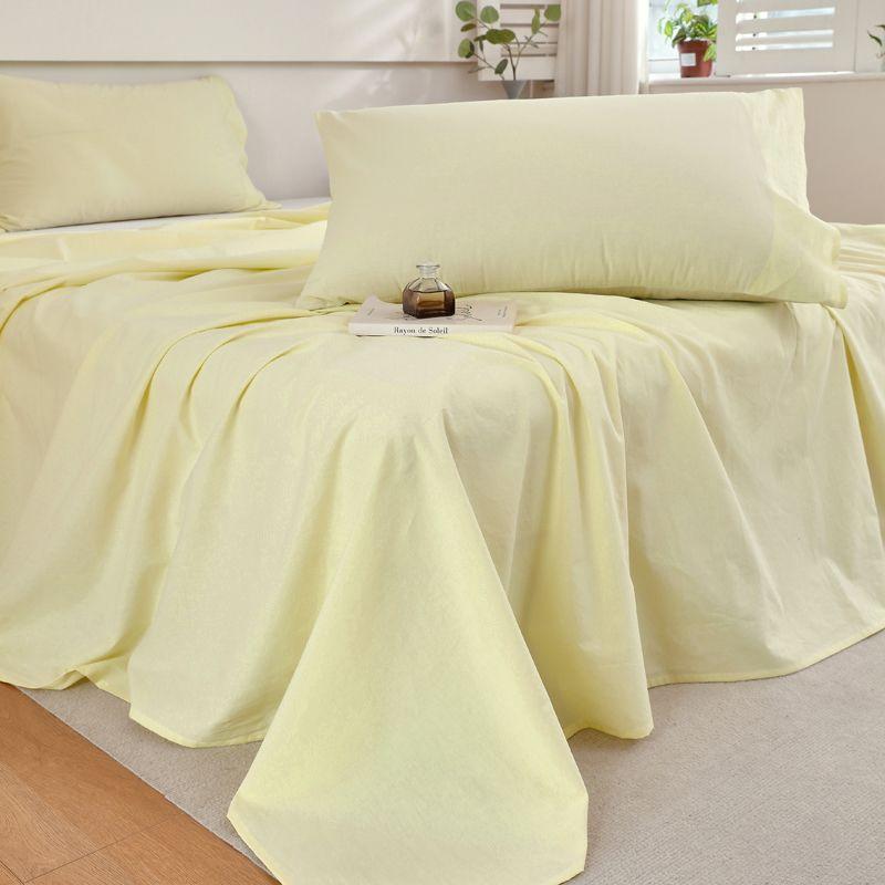 New Cream Style Bed Sheet, Soft Skin-friendly Minimalist Fresh Bedding for Single & Double Dormitory