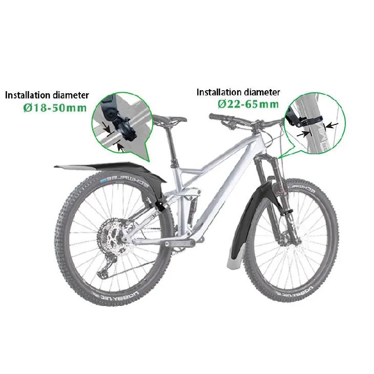 Parafango MTB RBRL a sgancio rapido Allargato Parafango Bici 24-29 Pollici Parafango Durevole per Bicicletta Protezione per Ruota Anteriore Posteriore Bicicletta
