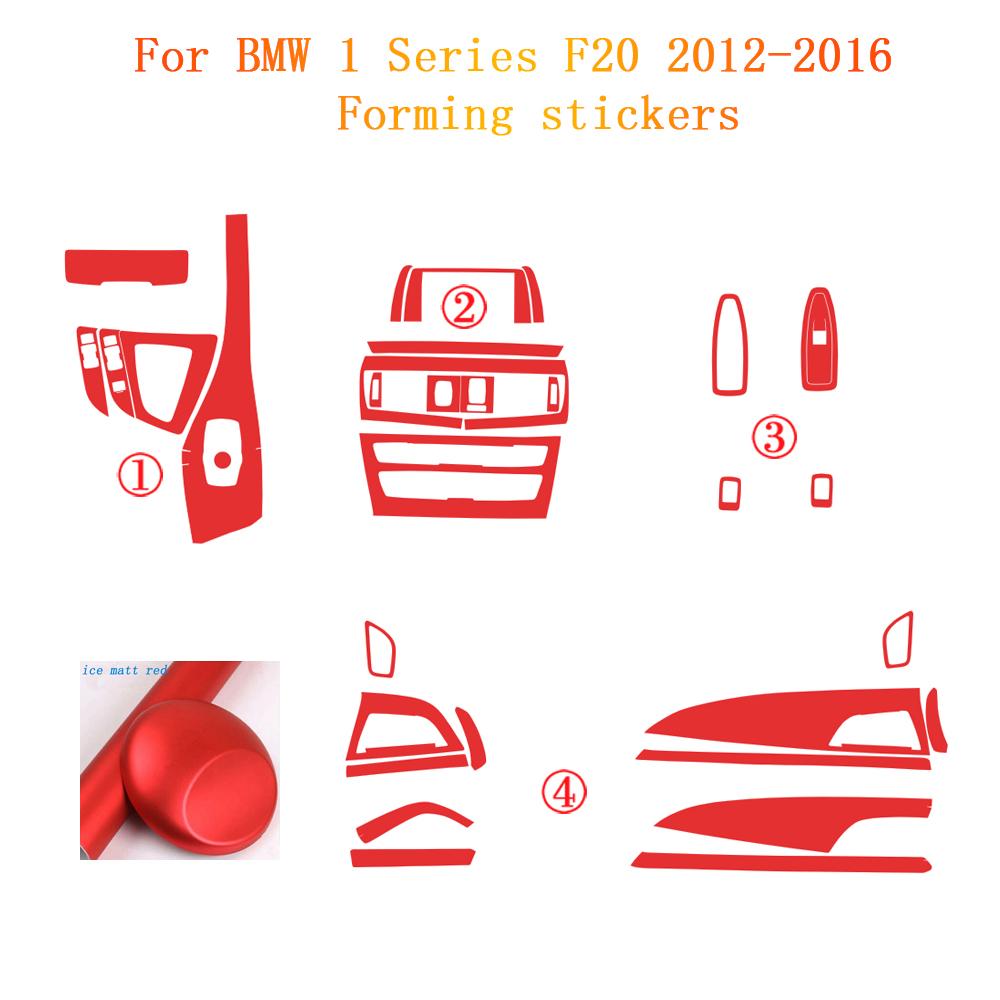For BMW 1 Series F20 2012-2016 Interior Central Control Panel Door Handle 5D Carbon Fiber Stickers Decals Car Styling Accessorie