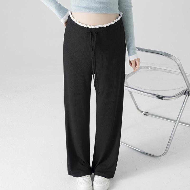 Maternity Wide-Leg Knit Pants - Spring Style, Thin & Drapey