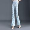 Cuihua Women's Plaid Micro-Flare Pants: Summer Fashion 2025, Slimming, Body-Shaping, and Versatile Elastic Long Pants.