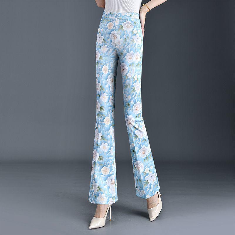 Cuihua Women's Plaid Micro-Flare Pants: Summer Fashion 2025, Slimming, Body-Shaping, and Versatile Elastic Long Pants.