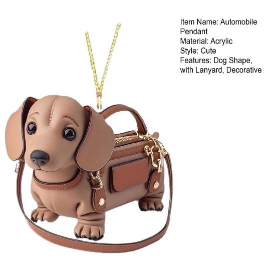 2Pcs Automobile Pendant Acrylic Dog Shape Acrylic Christmas Tree Ornament Car Interior Bag Hanging Accessories