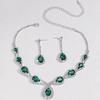 High End Emerald Luxury Necklace and Earring Set Suitable for Parties, Dinners, Wedding Banquets, and Evening Dresses