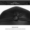 Men's Autumn-Winter Velvet-Lined PU Duckbill Cap with Ear Protection for Elderly