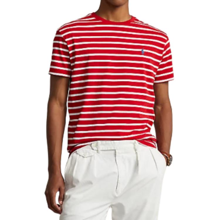 Polo Ralph Lauren Striped Logo Embroidered Crew Neck Short Sleeve T-Shirt Men Tops 710934662-003