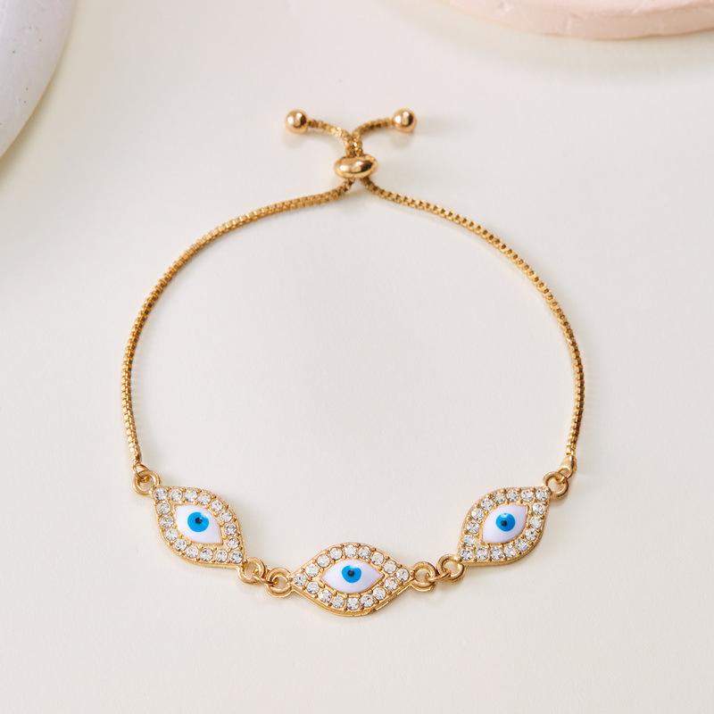 Devil's Eye Bracelet: Adjustable Drawstring with Alloy Pendant