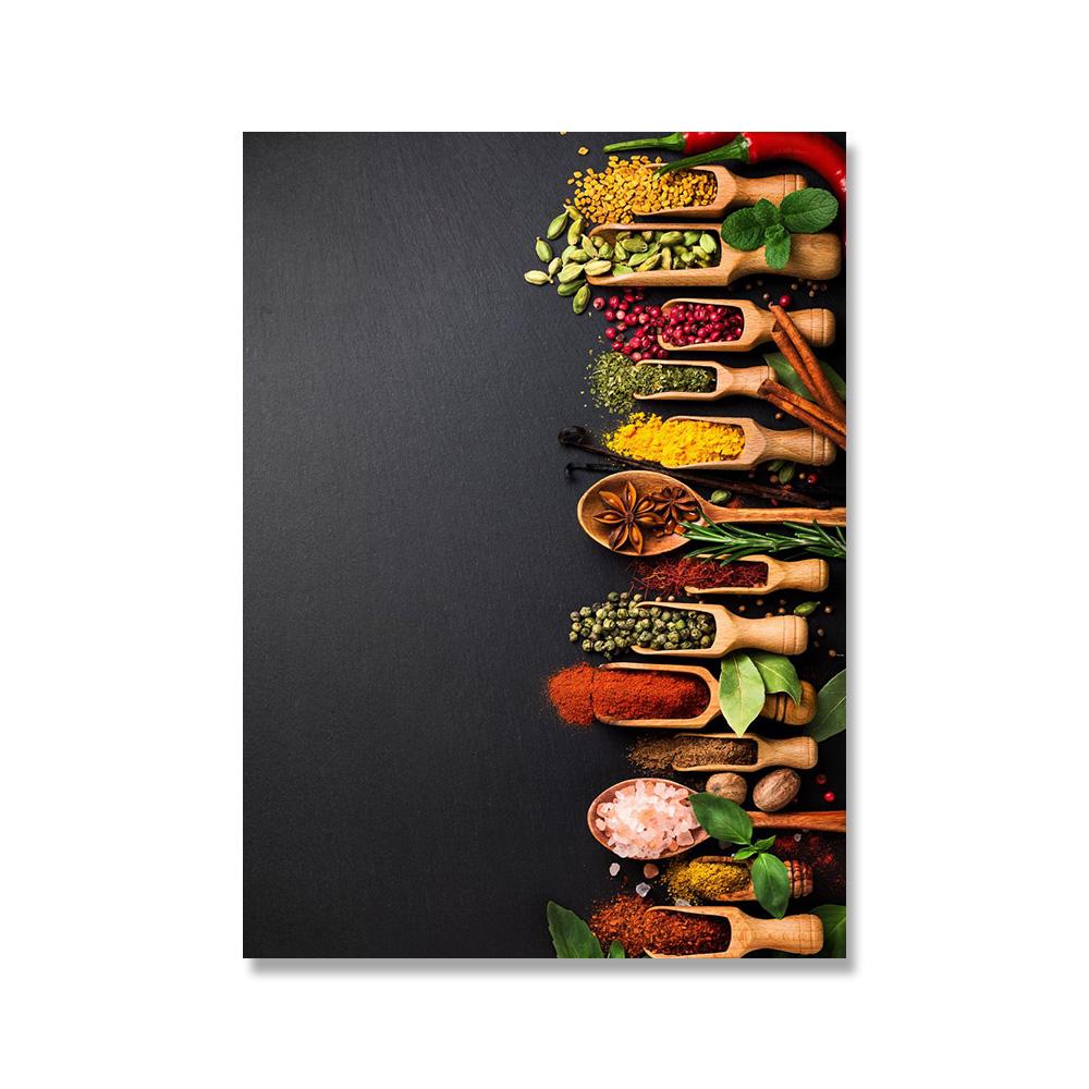 

Кухонные зерна, специи, ложка, перец, еда, фотографии, настенная живопись, холст, живопись, постеры для современного Hoem, кухонная настенная роспись Cuadros 21x30cm No Framed