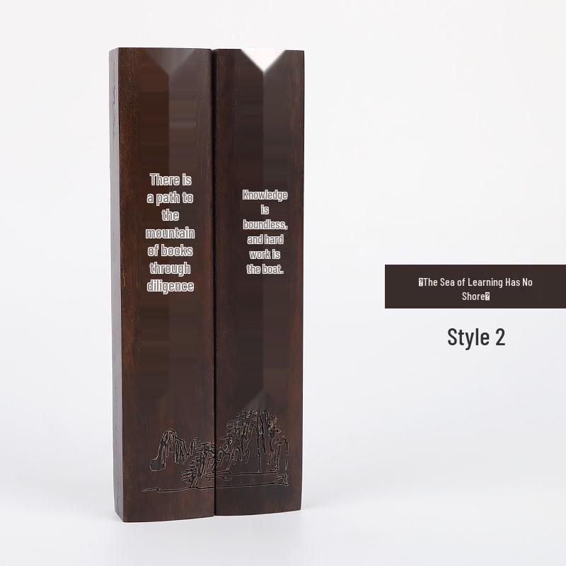 Black Catalpa Wood Ruler and Paperweight for Calligraphy and Book Pressing