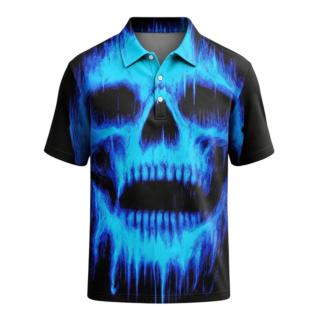 Men's Halloween Printed Short Sleeve T-Shirt Graphic Tee for Casual Wear