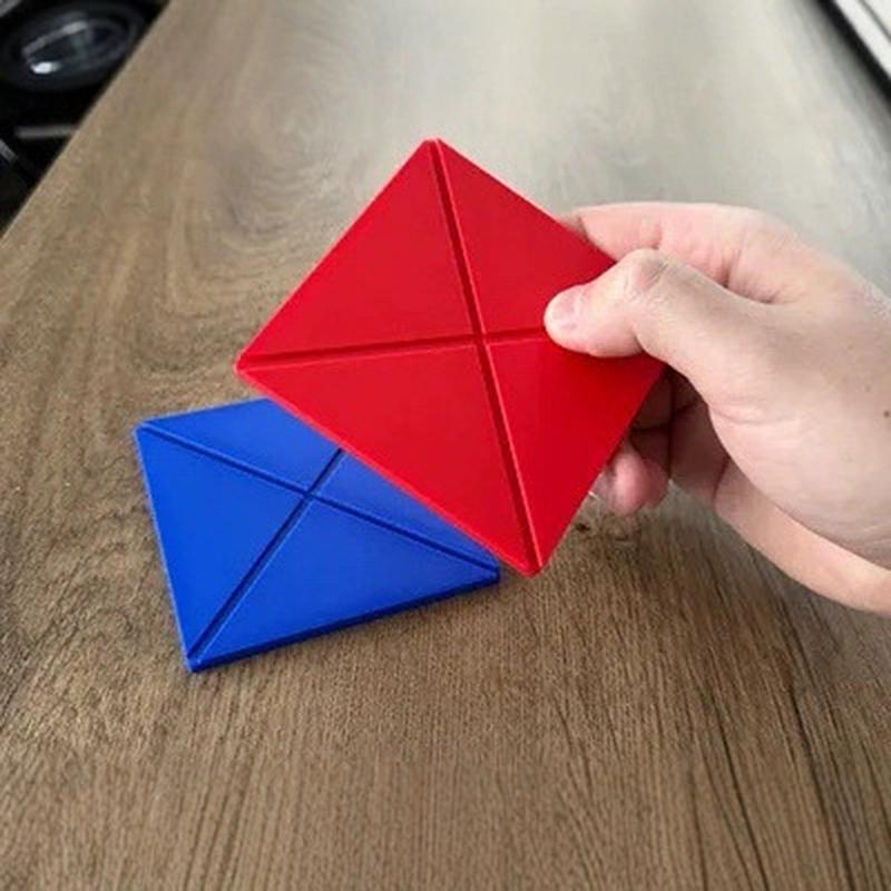 2Pcs Paper Flip Toy Game Blue Red Hard Cardboard Hiting Board Game Party Supplies Game With Family Friends Toy Gift