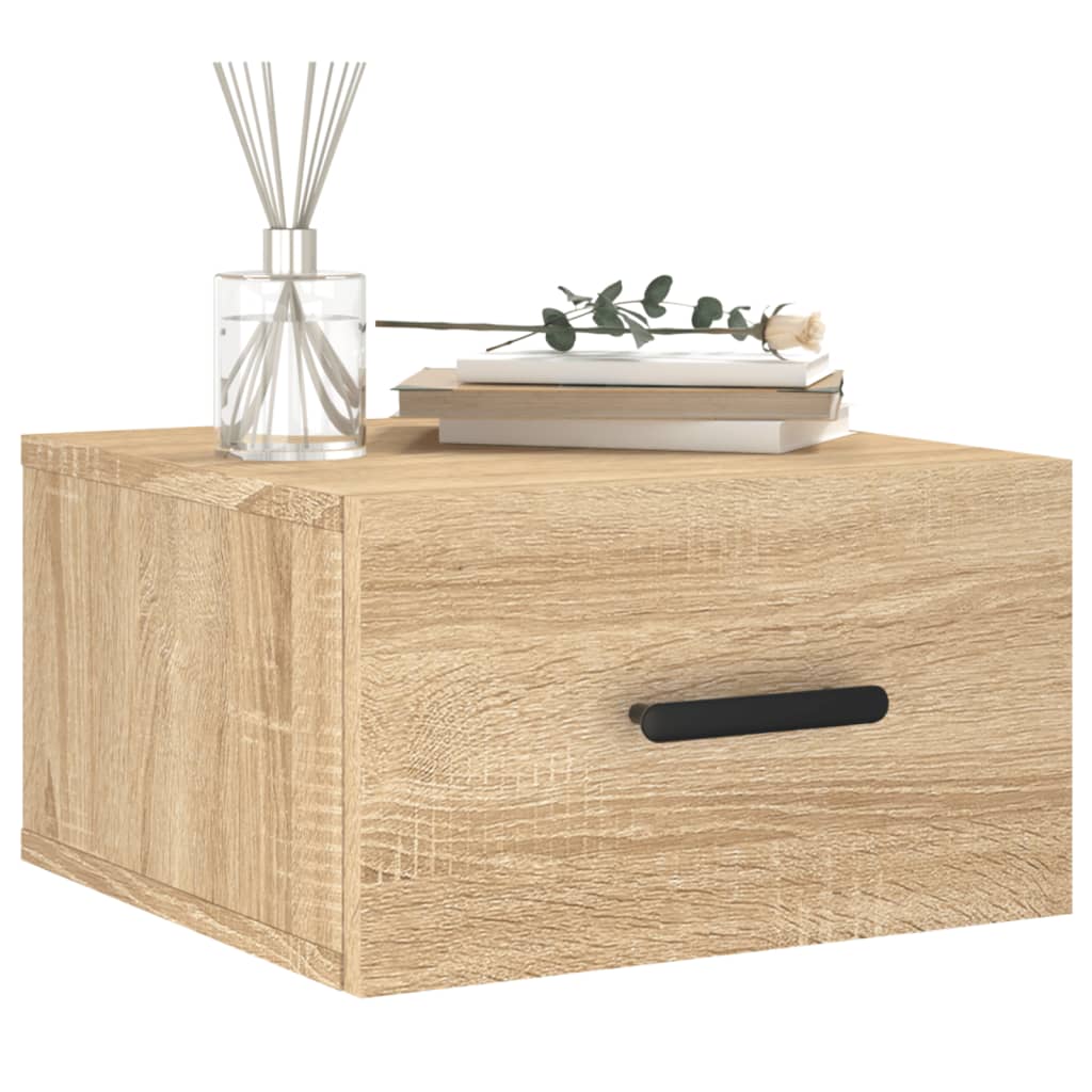 Wall Mounted Nightstand Sonoma Oak 35x35x20 cm