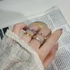 Purple Romantic Enamel Oil Dropping Butterfly Flower Opening Ring Female Niche Sweet Temperament Ring