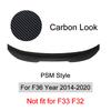 Per BMW Serie 4 F32 F33 F36 2014-2020 Fibra di Carbonio Lip Paraurti Posteriore Spoiler Baule Kit Ala Coda Stile MP M4 PSM Nero Lucido