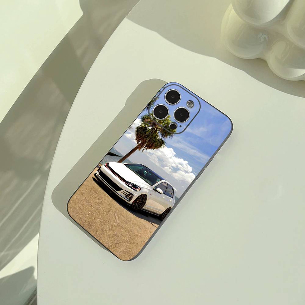 Car -G-Golf R 7 GTI Phone Case For iPhone 17,16,15,14,13,12,11 Pro Max,16/15/14Plus,XS Soft Black Cover