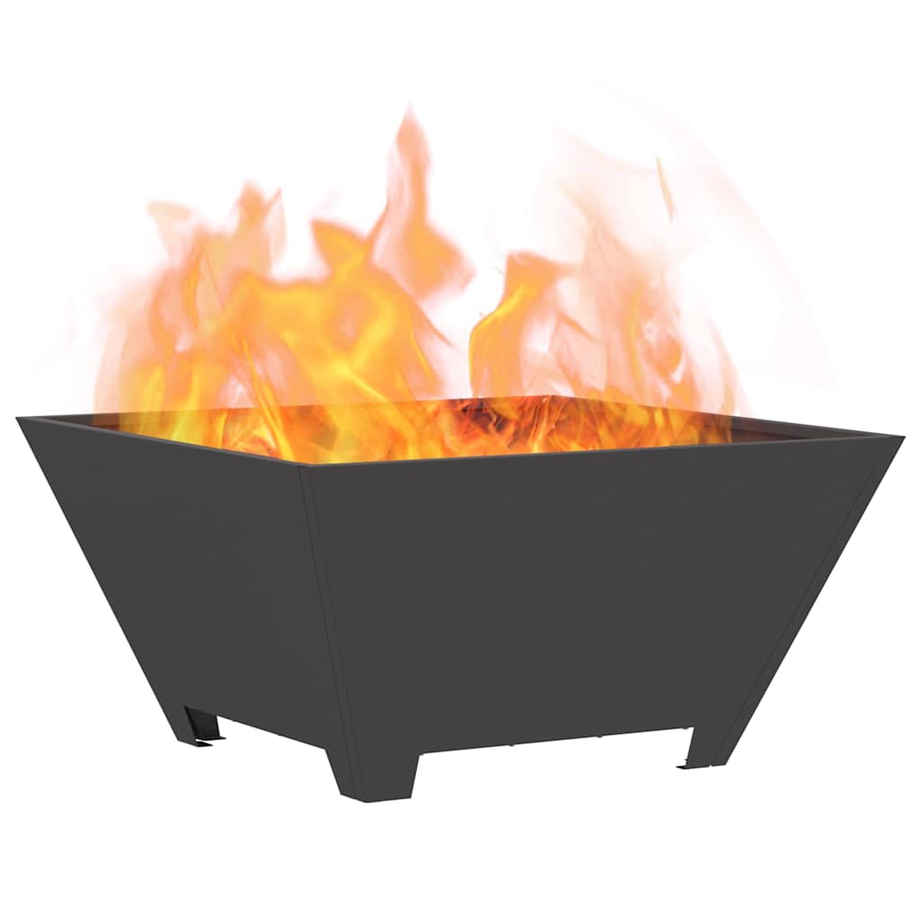 Fire Pit Black 60 X 60 X 30 Cm Steel