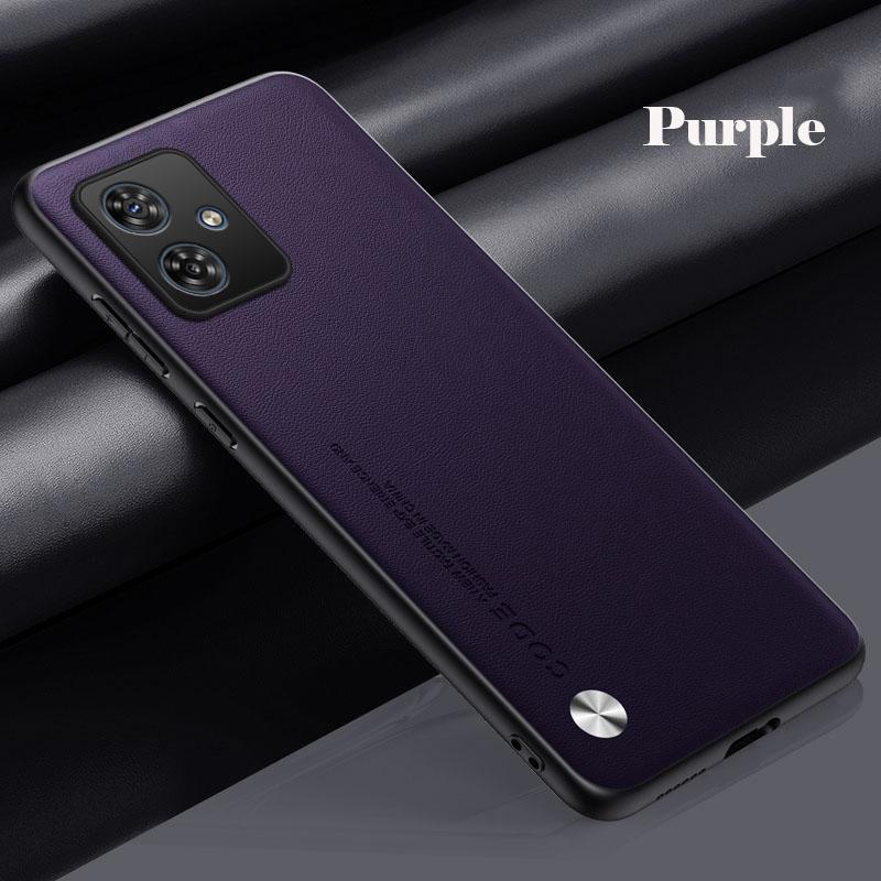 

PU Leather Phone Case For Motorola G56 G86 G05 G54 G34 G24 G14 G15 G35 G45 G55 G77 Plain Skin Back Cover For Moto G54 G84 G85 MOTO G15 фіолетовий