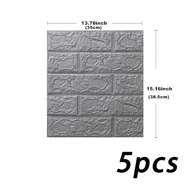 3D anti fouling self-adhesive bedroom retro solid color wall sticker 38.5X35cm waterproof wallpaper