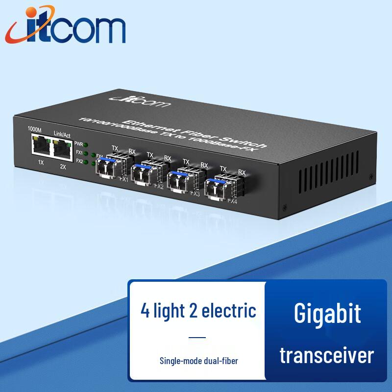 ADIKON IT168 Gigabit 4-Port Fiber Optic Transceiver