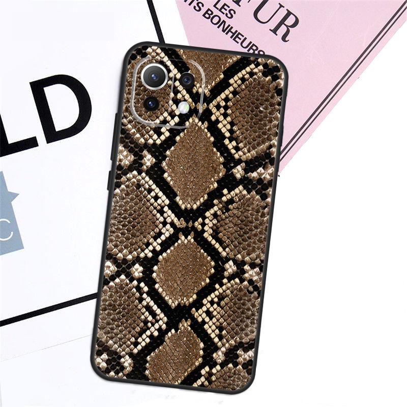 Snake Skin Case For Xiaomi 15 14 17 Ultra 13T 14T 15T Pro POCO F8 Ultra F7 F5 F6 X3 X5 X6 X7 Pro Cover