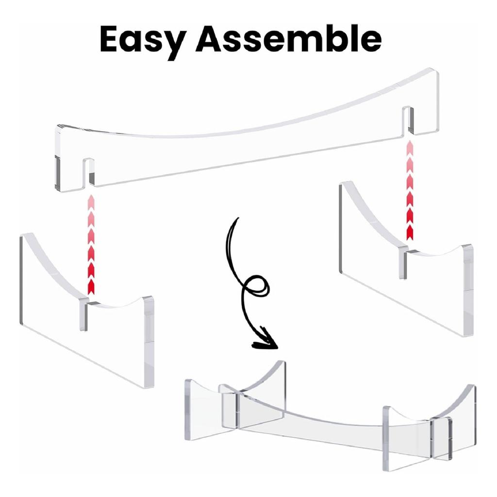 2 Stück Fußball Ausstellungsständer Klar Dickes Acryl Rugbyball Präsentationshalter für Sportbälle Handschuhe