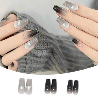 24ks Nálepky na umělé nehty Gradient Color DIY Vodotěsné Zimní Podzim Temperament Manikúra pro nehtový salon