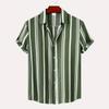 2026 Hawaii Camicia a Maniche Corte a Righe da Uomo Top Casual da Ufficio da Uomo T-shirt Oversize Camicia Bottoni Estiva da Uomo 5XL