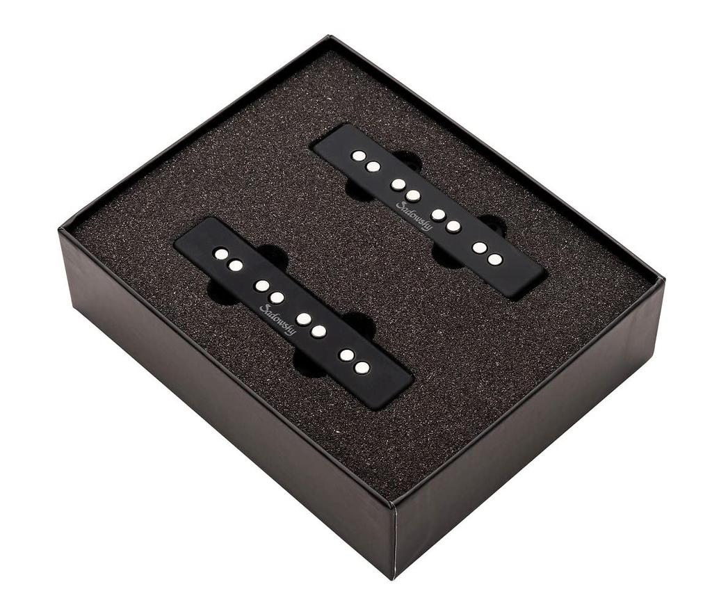 Sadowsky Bass Pickup Set Split Bridge Neck PU J4 S Black J/J-Style (Alnico V/Alnico III), Noise-Cancelling, Coil, 4-String - & [SAC NC]