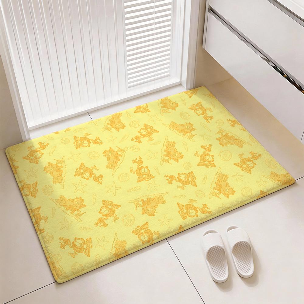 Classic Comic Cat G-Garfields Floor Mat Soft Thickened Flannel Door Mat Non-Slip Living Room Rug Home Decor