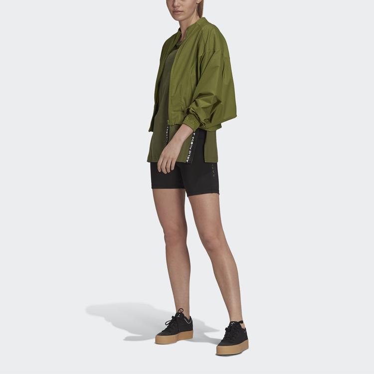 Adidas Training Split Hem Short Sleeve T-Shirt Women Tops Green GK6255