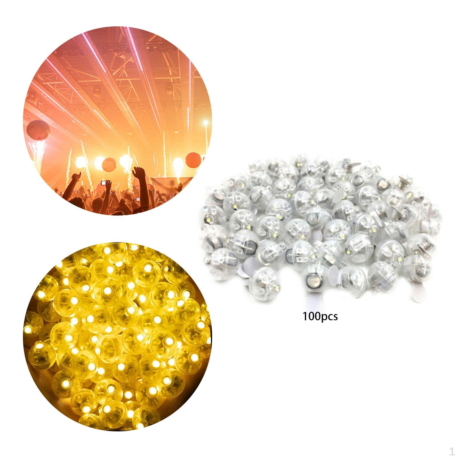 

100Pcs Yellow Balloon Light Round Mini Lamp for Year Long Standby Time DIY Use