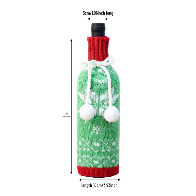 Cross-Border Christmas Wine Bottle Gown - Festive Red Wine Cover for Home Dining Table Decor.