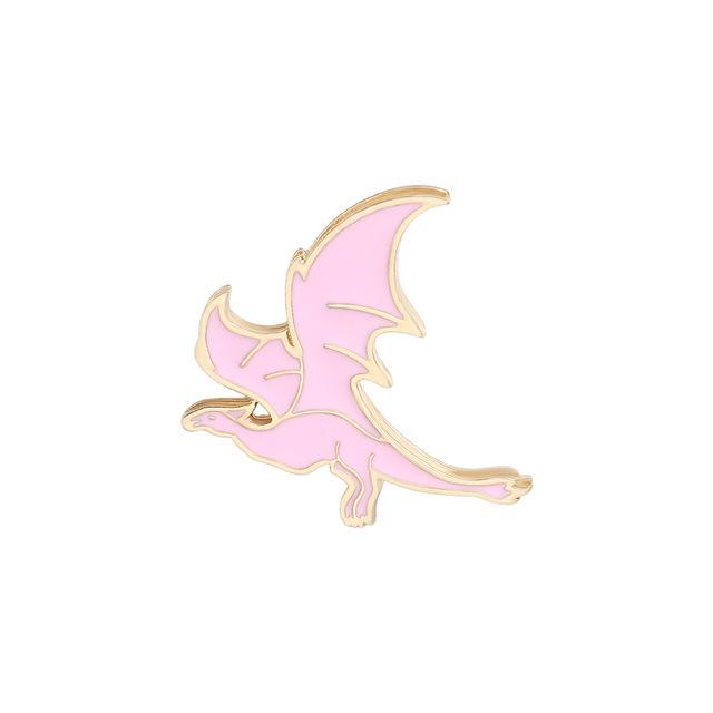Trendy Enamel Pterodactyl Brooch - Colorful Dragon Badge Accessory