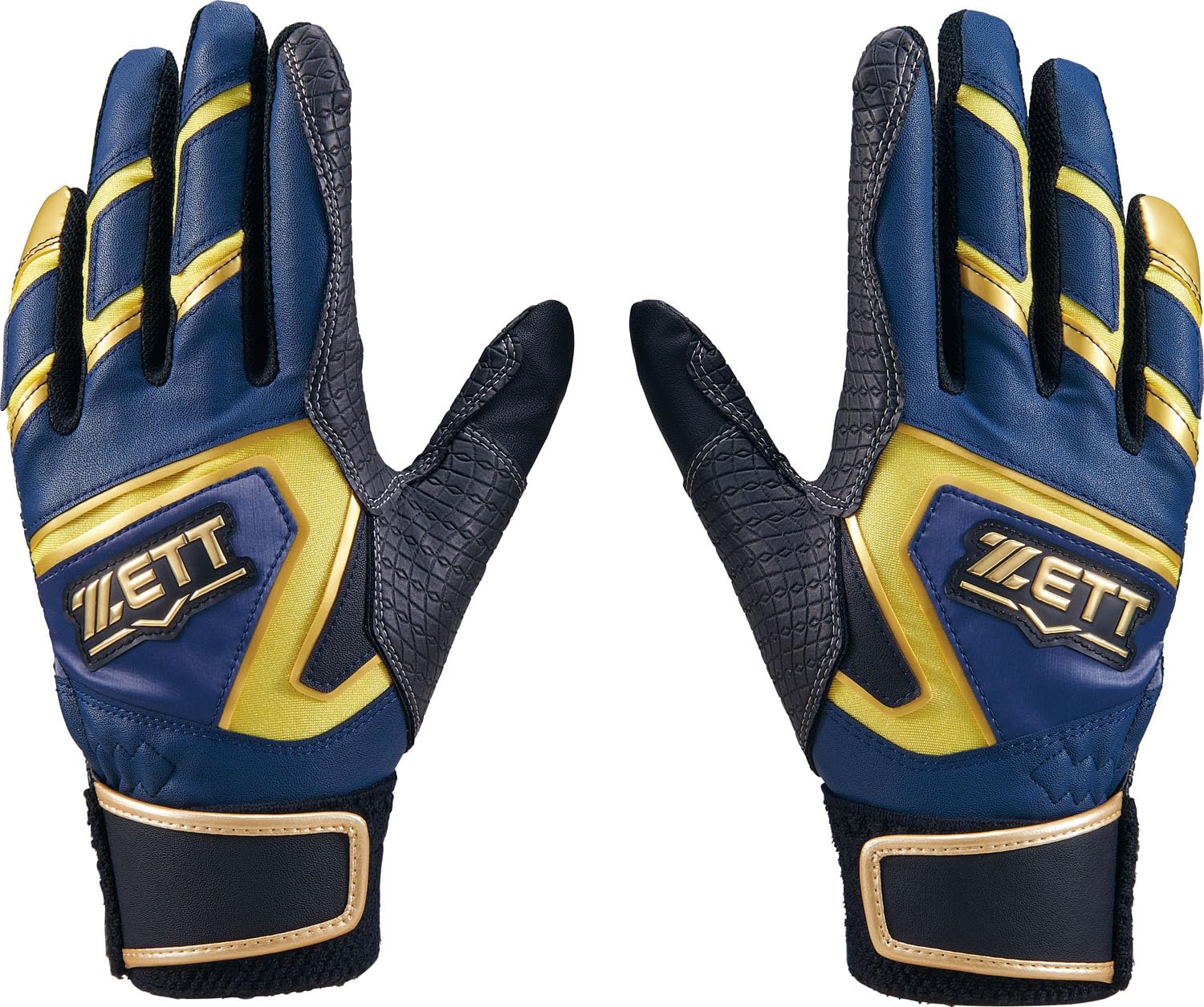 

ZETT Baseball Batting Zero One Navy x Yellow JS BG19202JA Gloves, Stage, Ambidextrous, Youth, (2953)