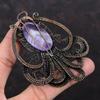 Chevron Amethyst Pendant Copper Wire Wrapped Pendant Gemstone Pendant Copper Jewelry Handmade Pendant Beautiful Octopus Jewelry Gift For Mom