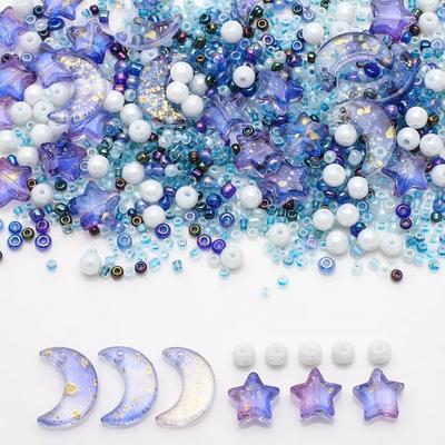 Perle sciolte di vetro misto stella luna per fare gioielli artigianali bracciali collane orecchini accessori