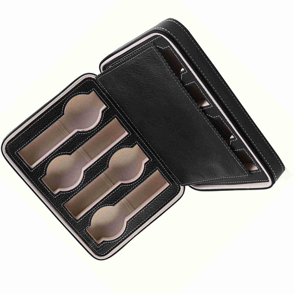 Zippered Design Watch Storage Box PU Leather,Cardboard Travel Watch Case  Travel Use