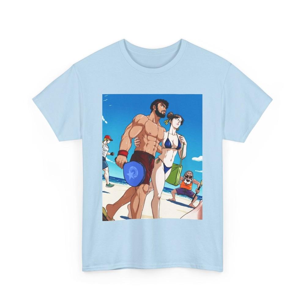 

Fighter Beach Tee, Funny Gamer Shirts, Ryu, Chun-Li, Terry Bogard, Master Roshi 2XL