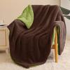 Double-Layer 100% Polyester Eco-Friendly Luxury Lamb Flannel Sherpa Blanket Winter Solid Color Thick Knitted Quilt