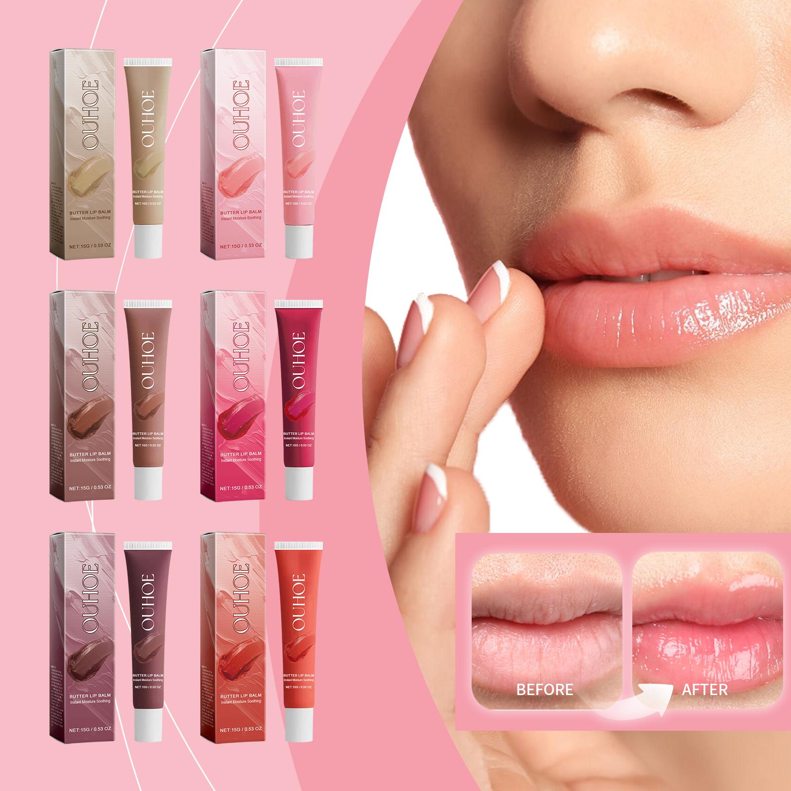 

OUHOE Colorful Lip Balm - Gentle Moisturizing for Tender Lip Skin - Lip Care for Darkened and Dry Lips 15g