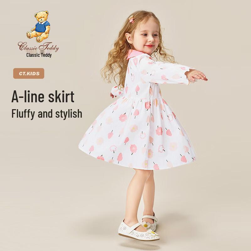 Classic Teddy Girls' Cotton Floral Princess Dress