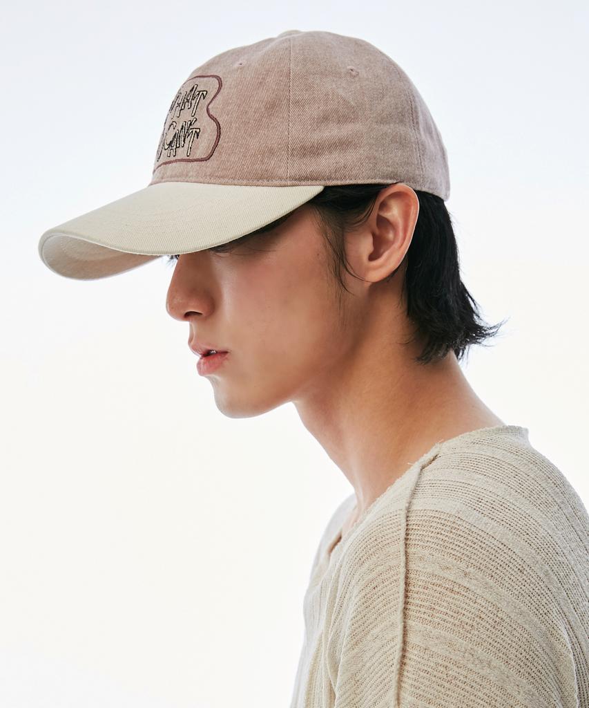 Seullipiseullib Do What You Cant Dark Pink/Beige Ball Cap