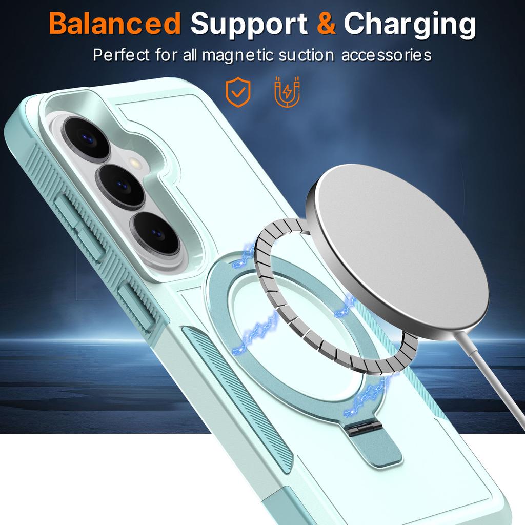 Samsung's New Model Is Suitable for S26 Rotating Bracket, Mobile Phone Case, Magnetic Suction S25 Ultra Anti-drop Three-in-one Protective Case.
