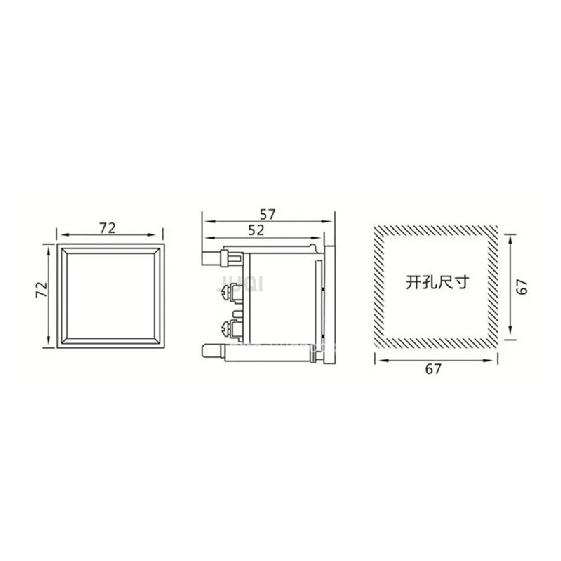 NEW  Pointer Type Instrument DC Opening Meter SQ-72-100% 10V 4-20mA 100% Percentage Meter Ammeter Voltmeter